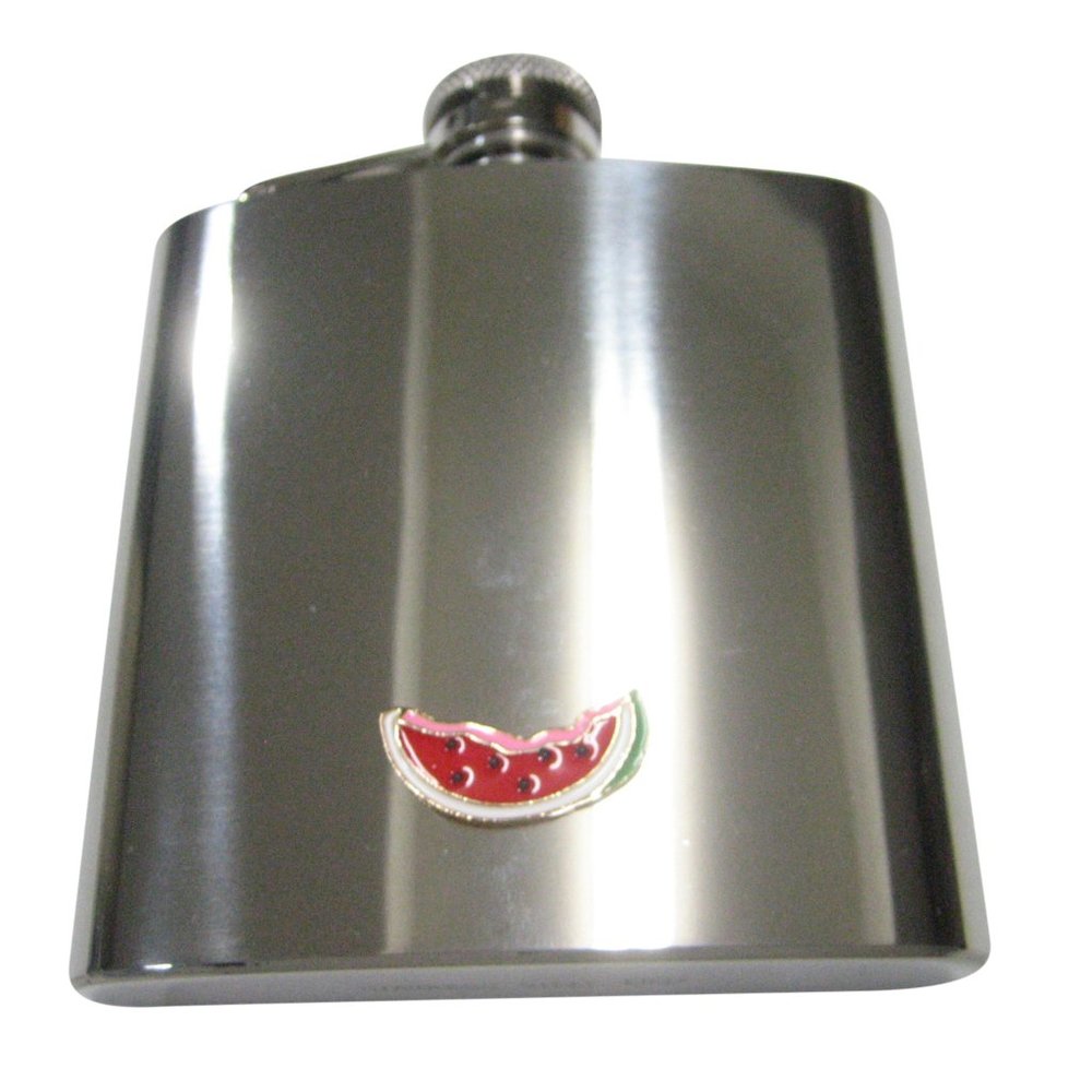 Colorful Half Eaten Watermelon Fruit 6oz Flask